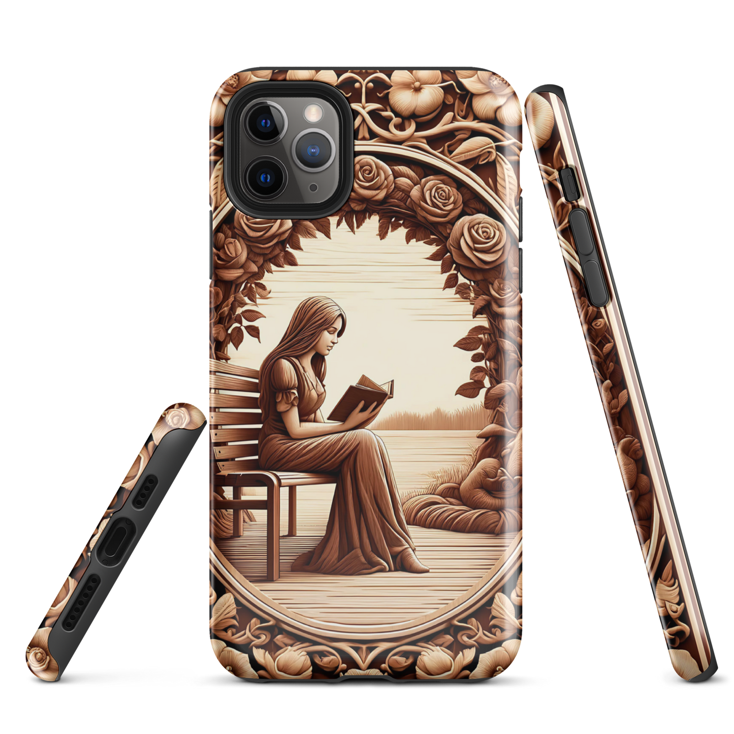 Book phone case | Reader and Roses | tough cover for iPhone