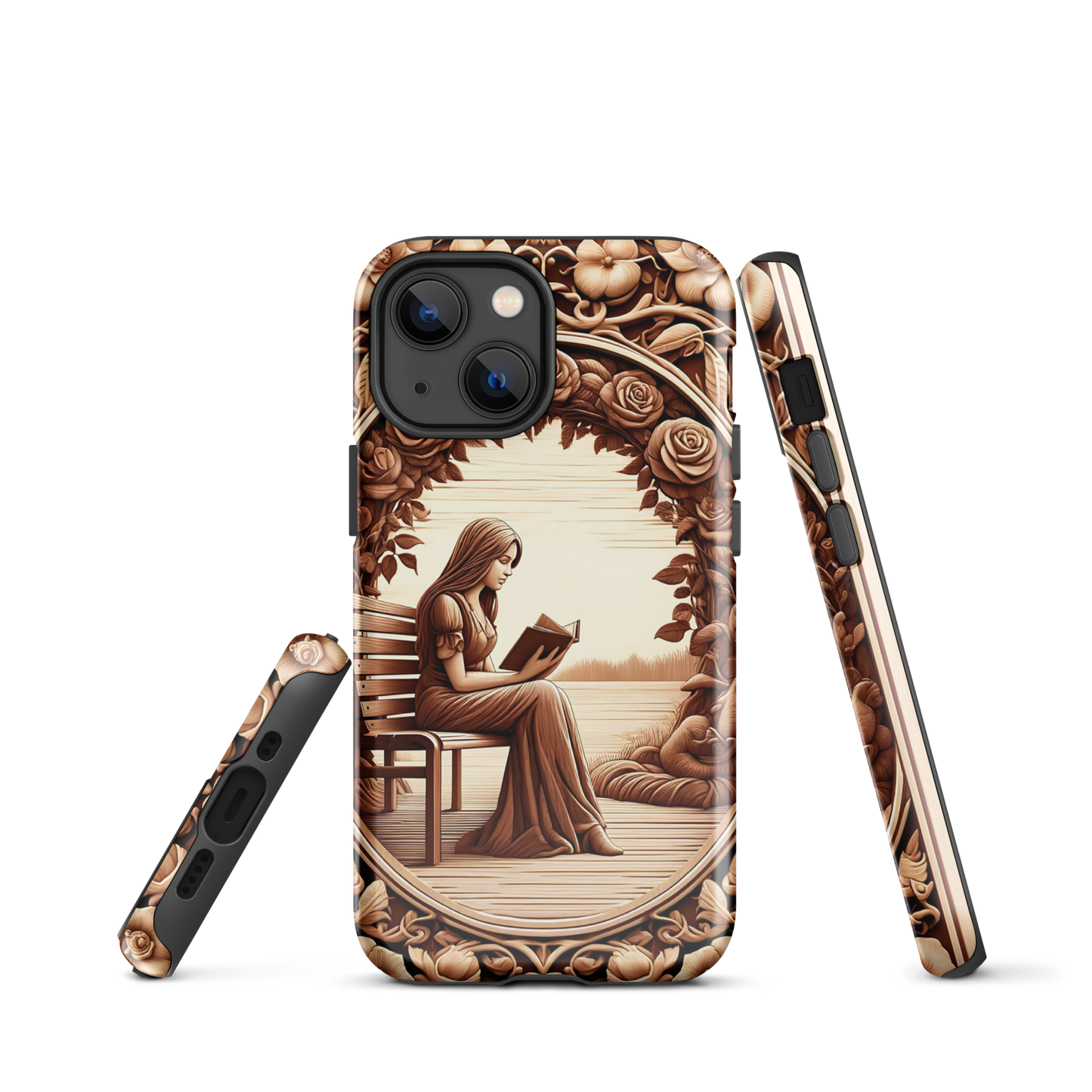 Book phone case | Reader and Roses | tough cover for iPhone