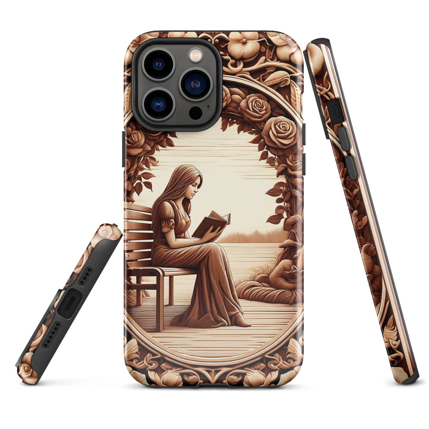 Book phone case | Reader and Roses | tough cover for iPhone