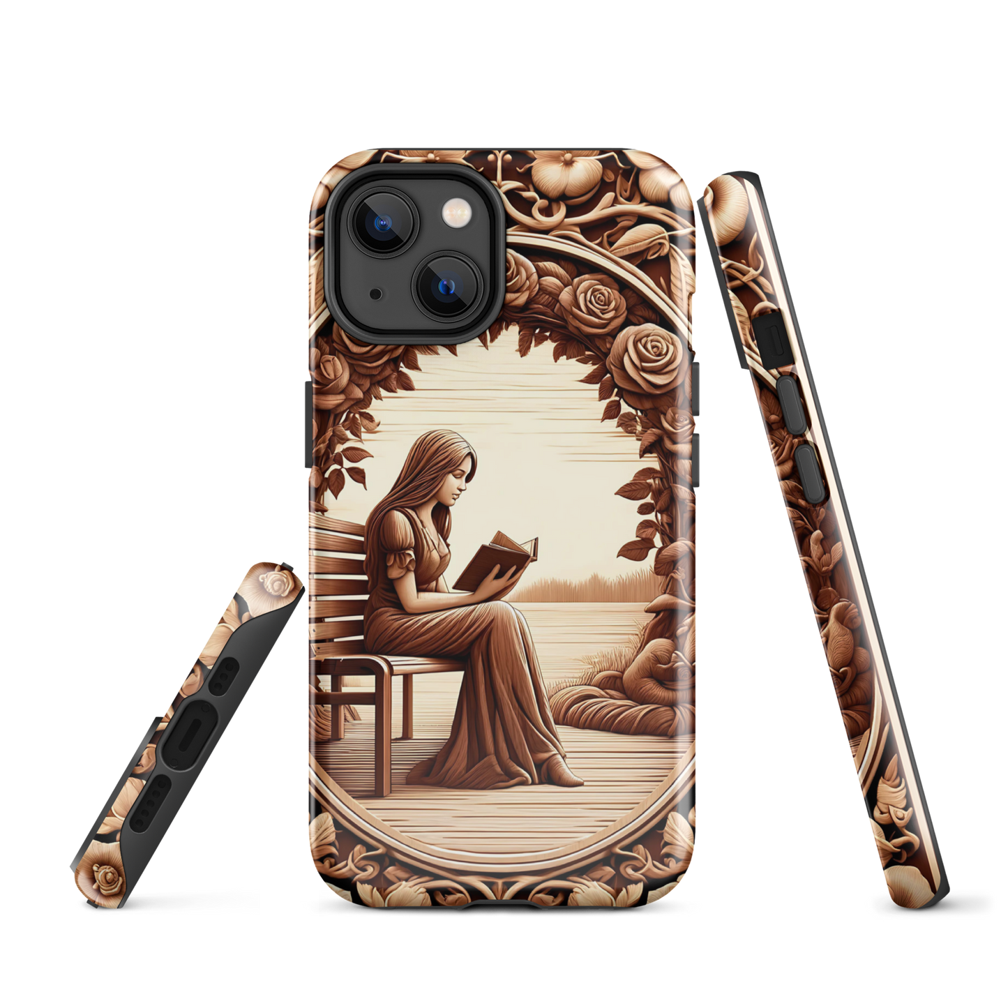 Book phone case | Reader and Roses | tough cover for iPhone