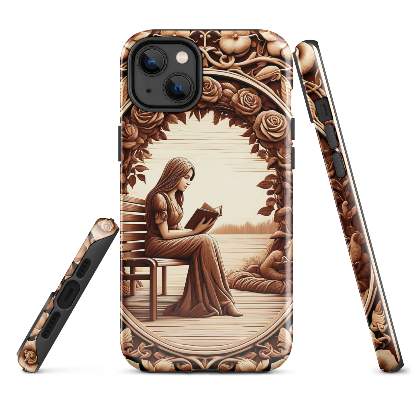 Book phone case | Reader and Roses | tough cover for iPhone