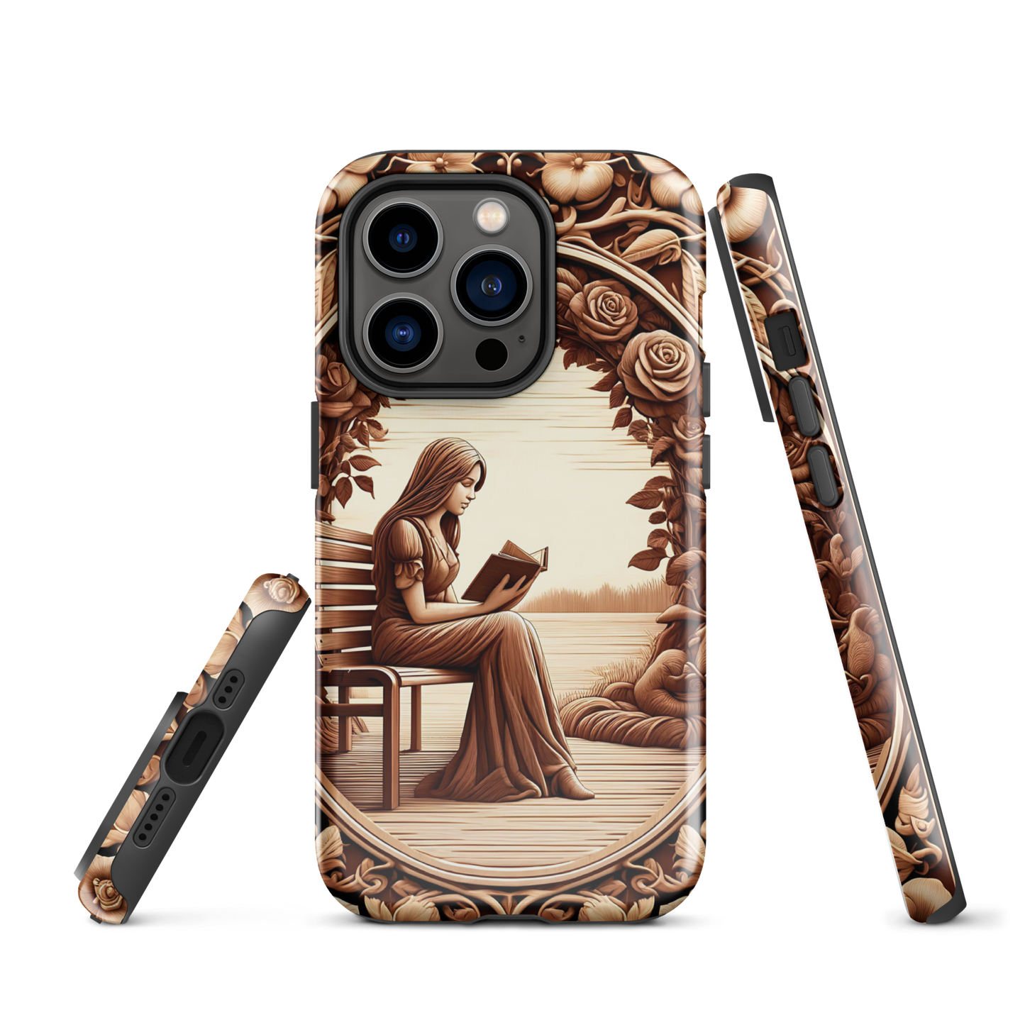 Book phone case | Reader and Roses | tough cover for iPhone