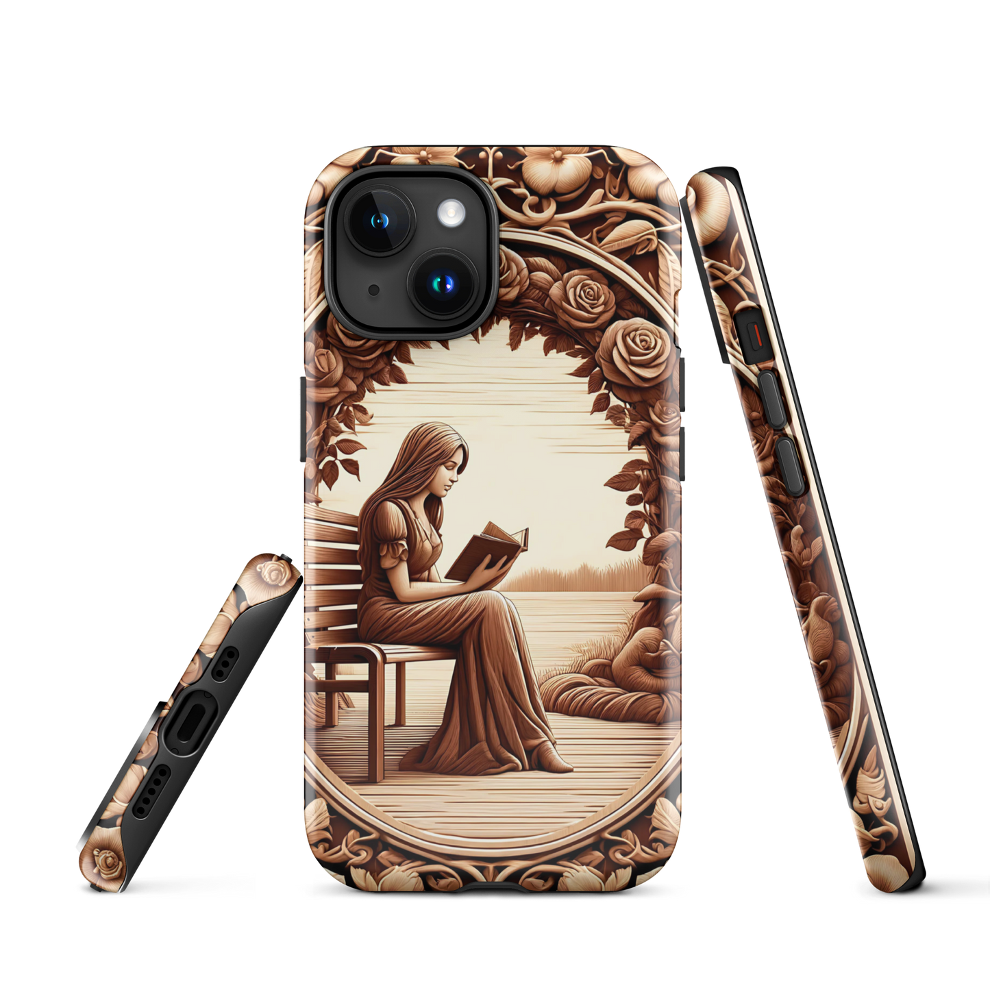 Book phone case | Reader and Roses | tough cover for iPhone