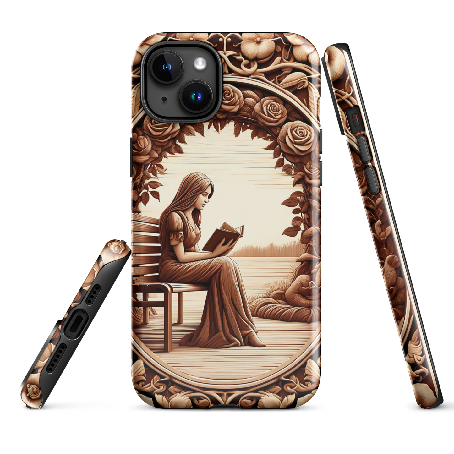 Book phone case | Reader and Roses | tough cover for iPhone
