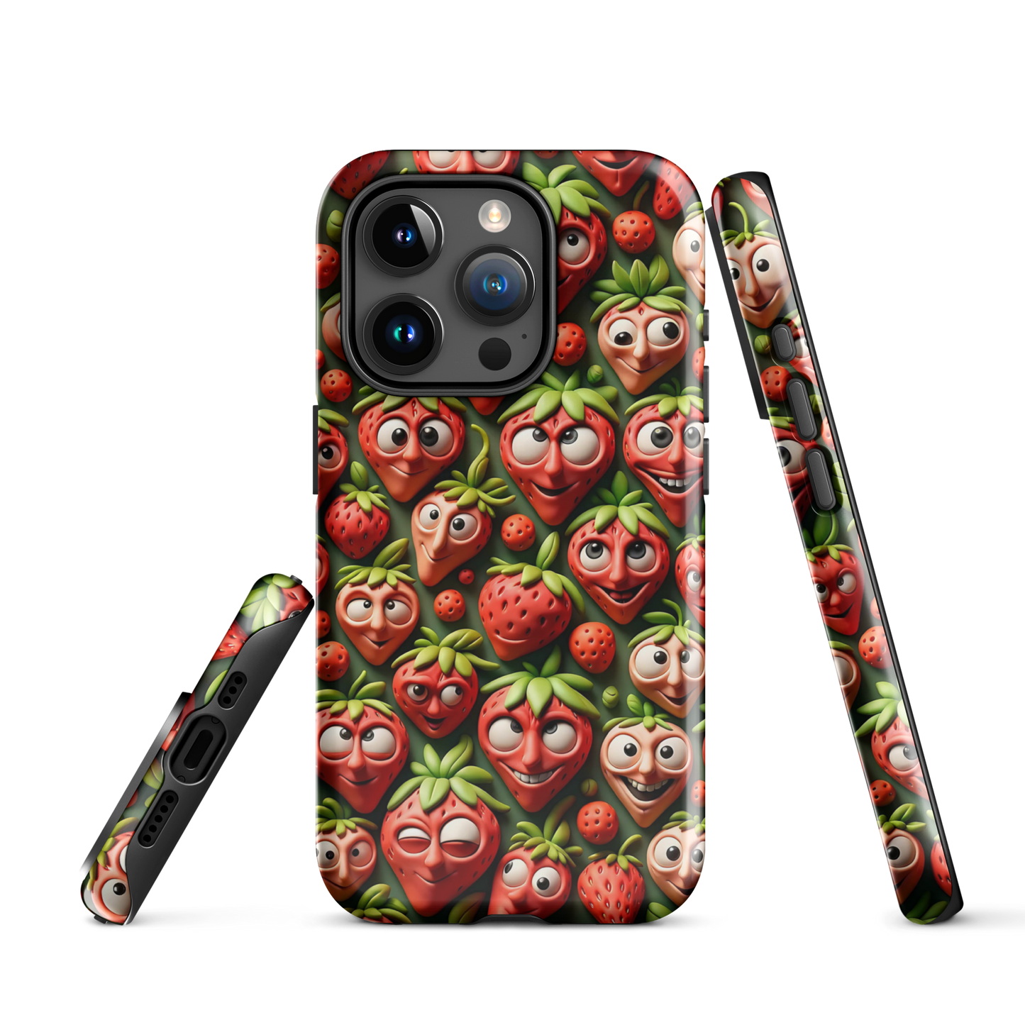 Strawberry iPhone Case | Zany fruit | tough cover | clay look
